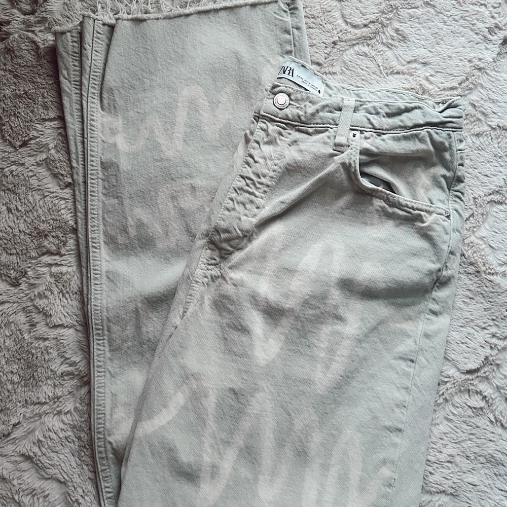 Zara printed jeans